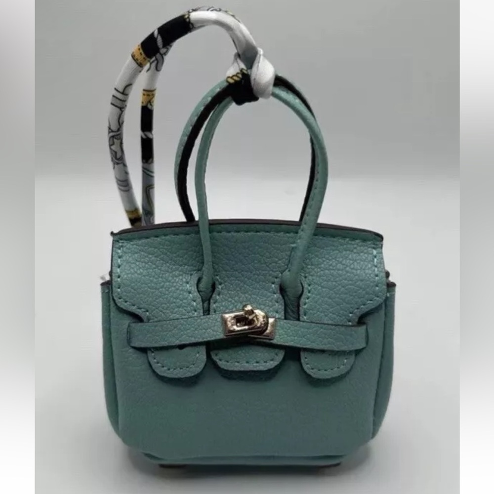 NEW Bag Charm Micro Mini Handbag Shape Charm/ Keychain Pouch Light Blue - Picture 5 of 11